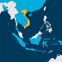 Map showing Vietnam study region