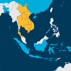 Map showing the Mekong Delta study region