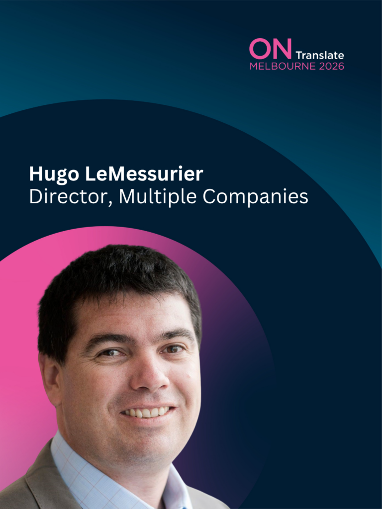 Hugo LeMessurier, Director - Multiple Companies - Guest speaker at ON Translate 2026. Professional headshot